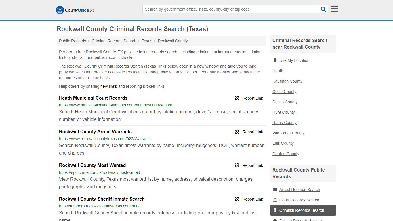 Criminal Records Search - Rockwall County, TX (Arrests ...