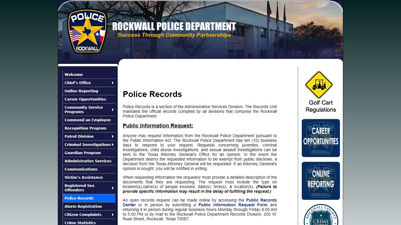 Police Records - Rockwall Police