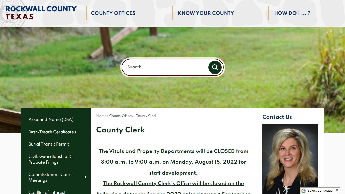 County Clerk | Rockwall County-Official Website
